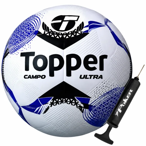 Bola De Futebol De Campo Topper Ultra Dupla Colagem + Bomba