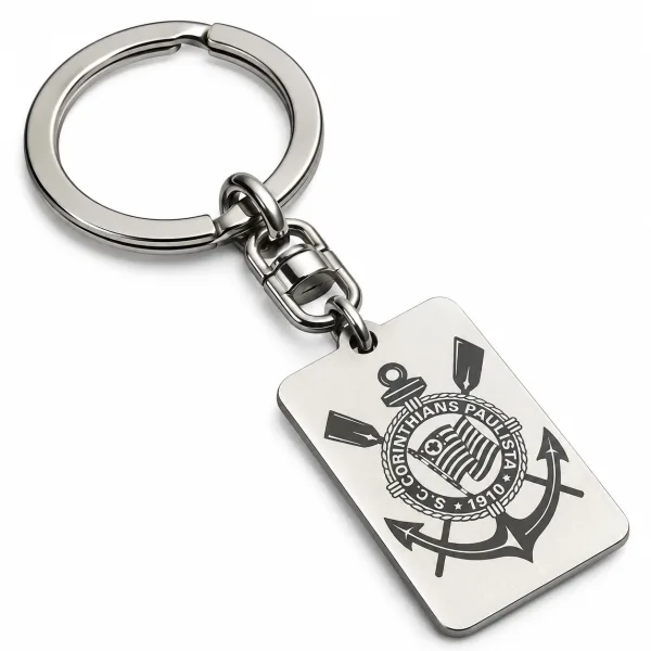 Chaveiro Laser Aço Emblema Do Corinthians Timão-licenciado